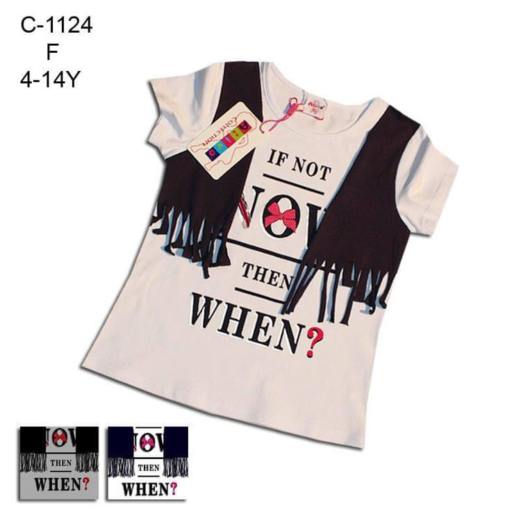 Picture of C1124 GIRLS SHORT SLEEVE T-SHIRT COTTON